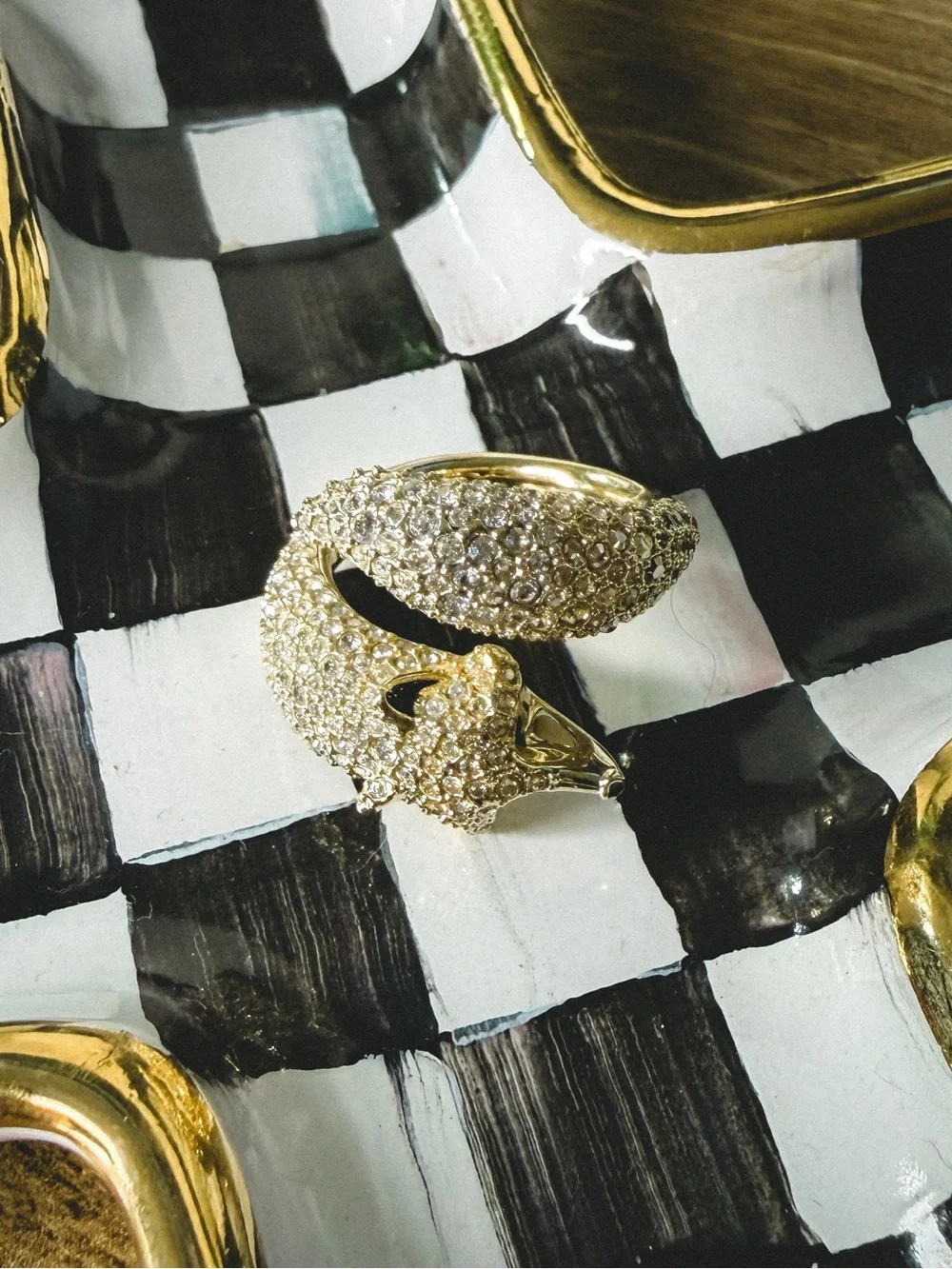 Swarovski Crystal Fox Ring Size 7.25